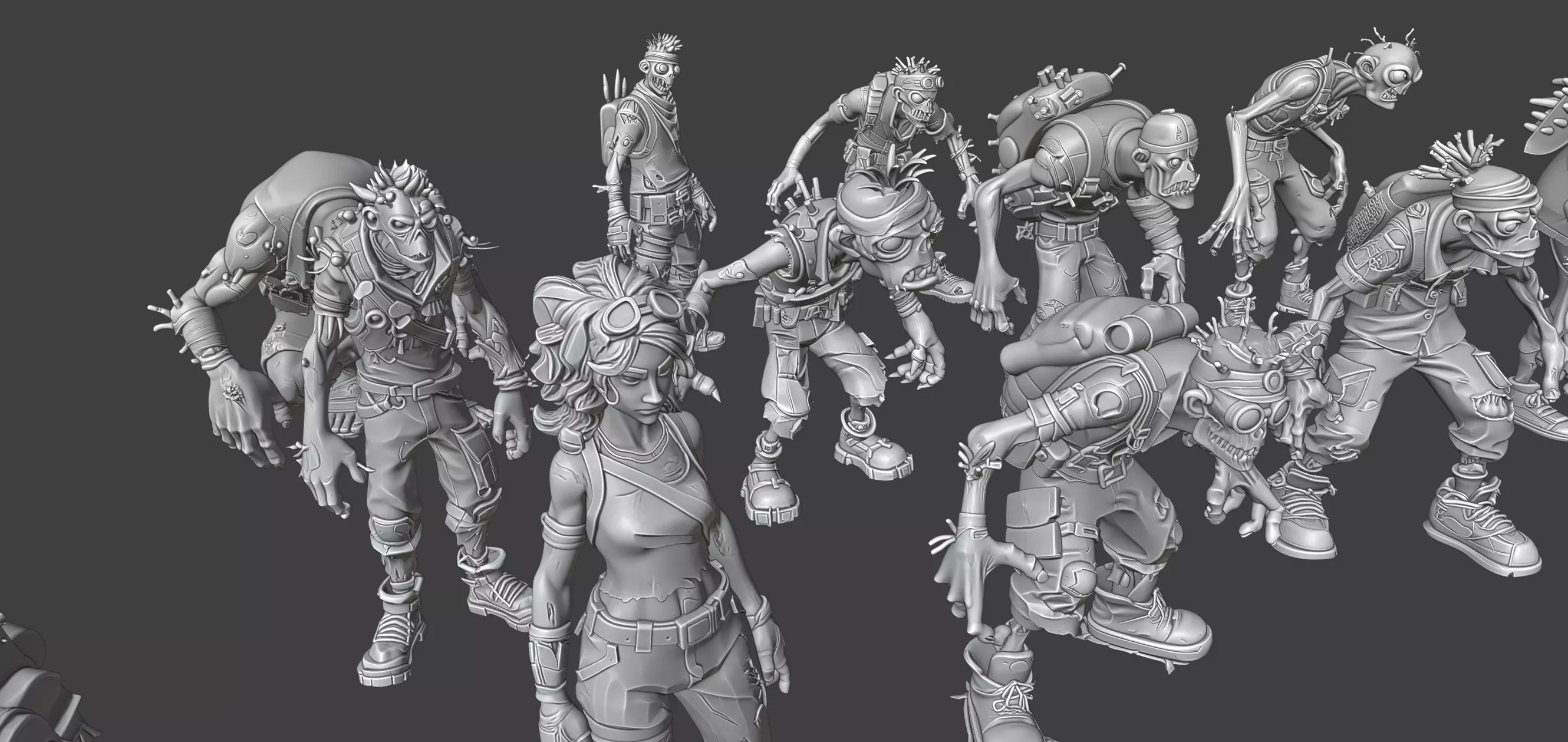 Stylized Zombies 3D model_8