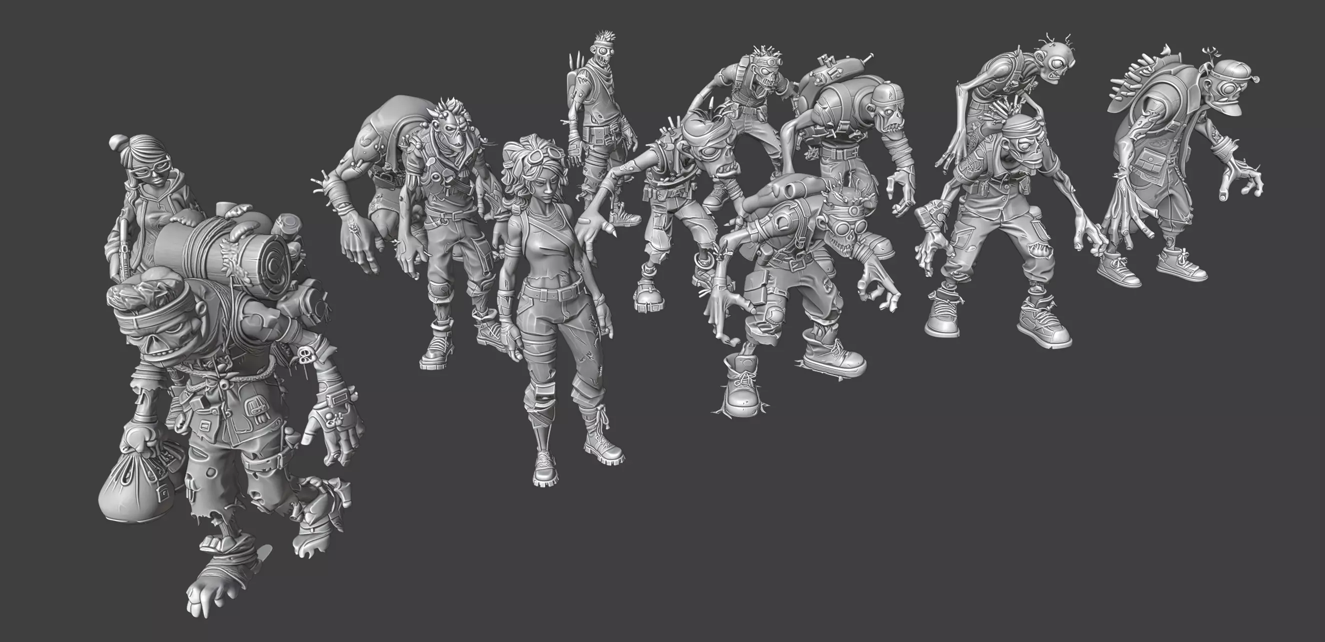 Stylized Zombies 3D model_6