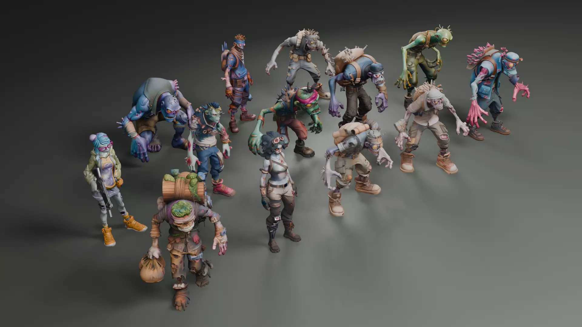 Stylized Zombies 3D model_5