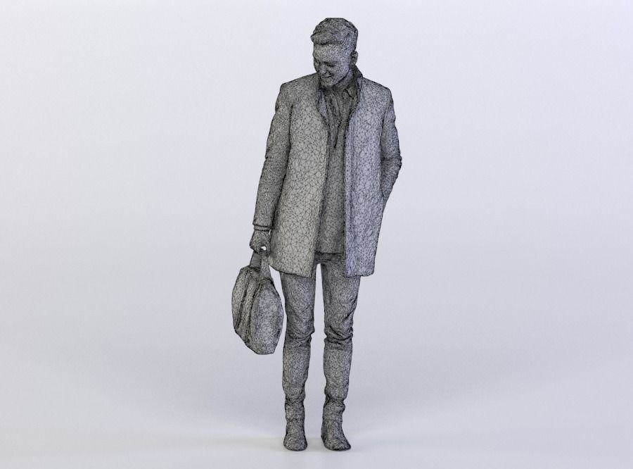 Elias 0477 Man in a Coat holding a Bag 3D model_7