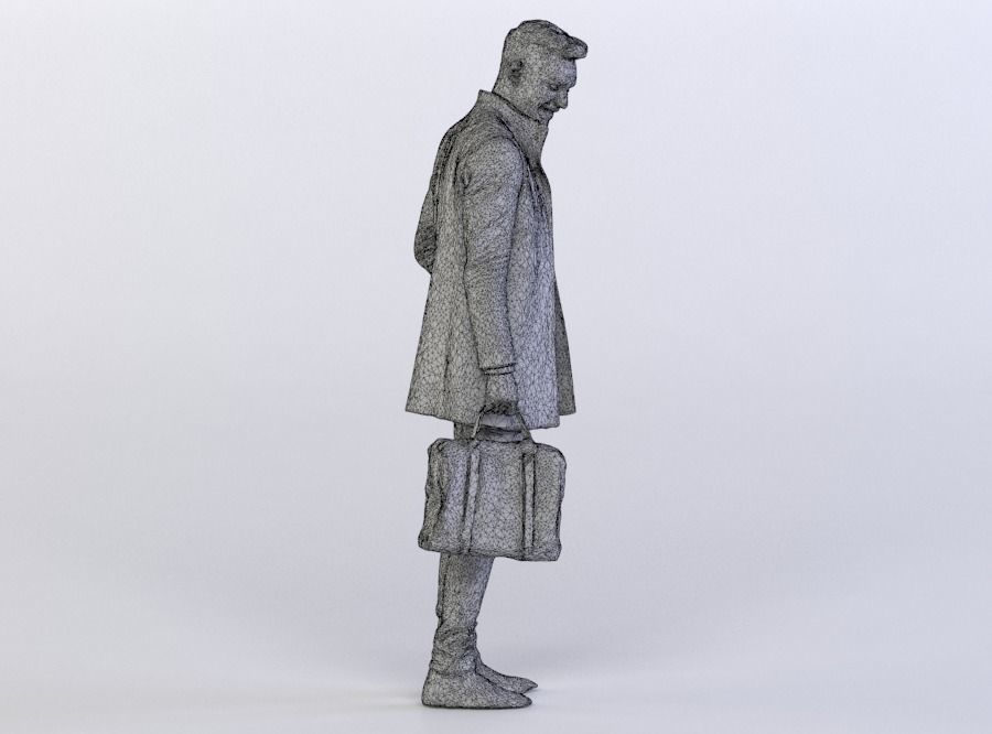Elias 0477 Man in a Coat holding a Bag 3D model_6