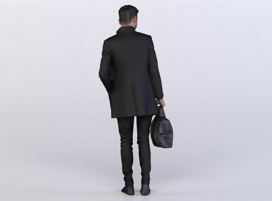 Elias 0477 Man in a Coat holding a Bag 3D model_1