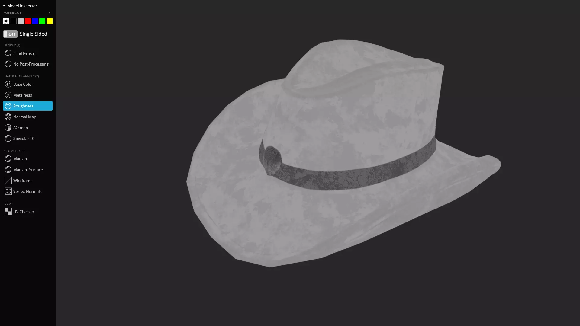 Leather Cowboy Hat Game-Ready 3D Model Low-poly 3D model_11