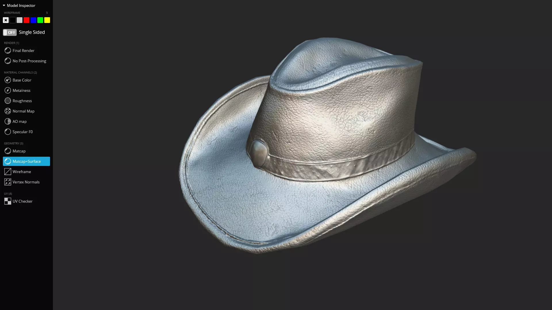 Leather Cowboy Hat Game-Ready 3D Model Low-poly 3D model_15
