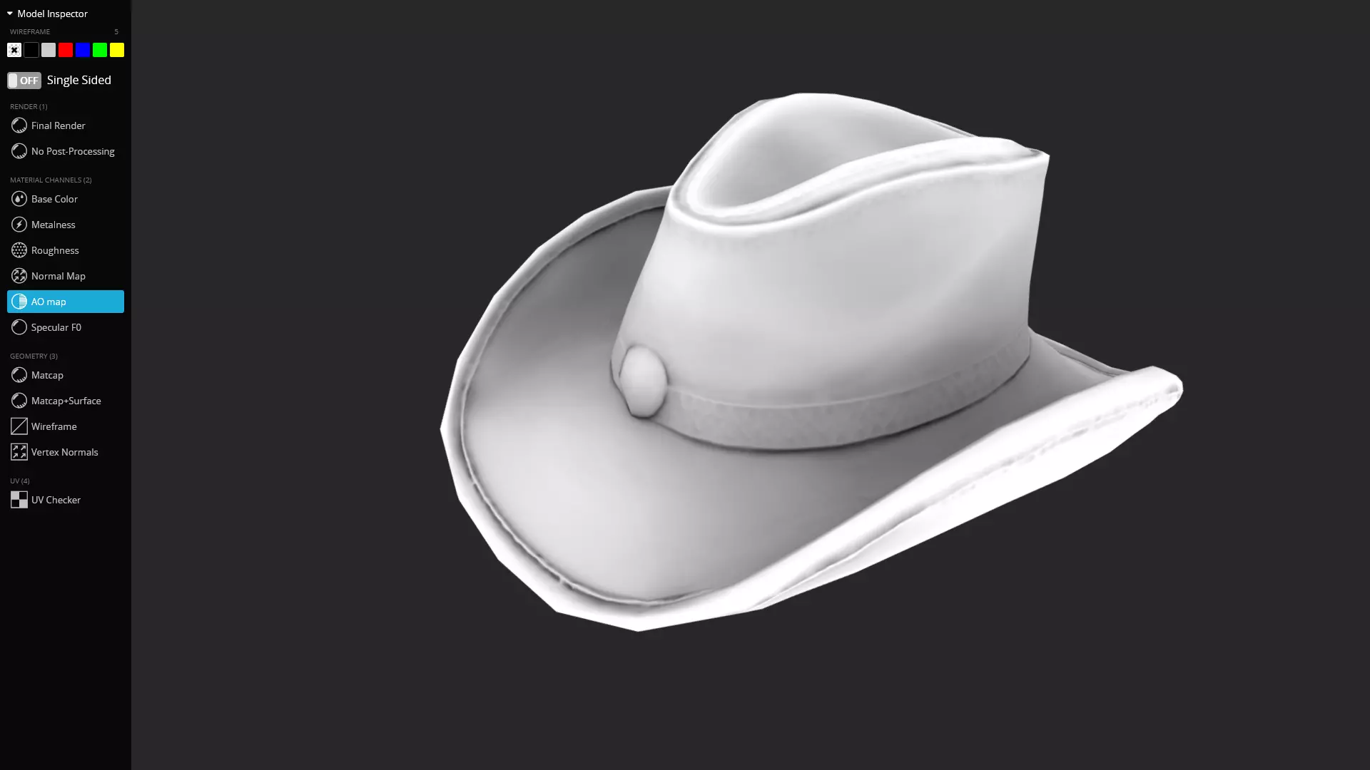 Leather Cowboy Hat Game-Ready 3D Model Low-poly 3D model_13