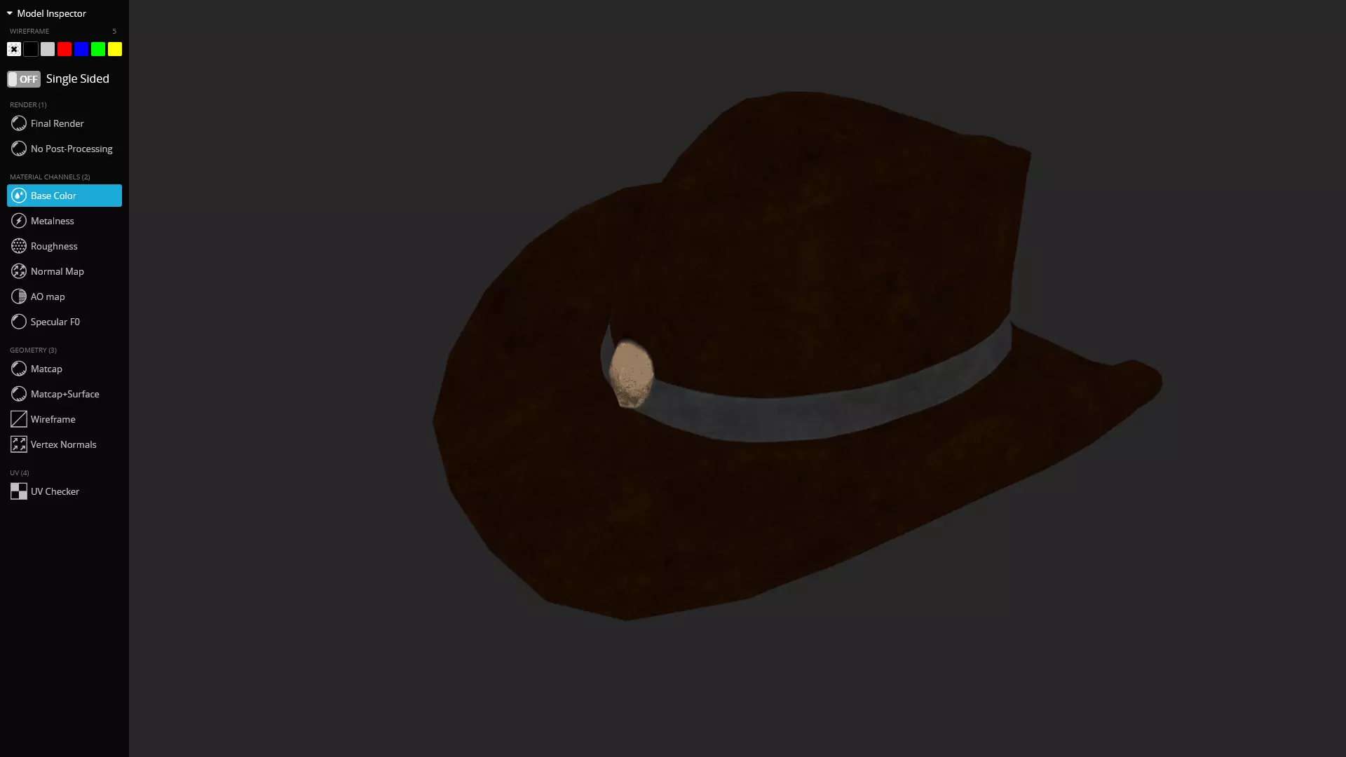 Leather Cowboy Hat Game-Ready 3D Model Low-poly 3D model_9