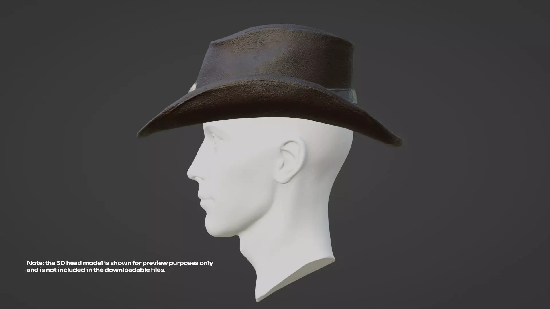 Leather Cowboy Hat Game-Ready 3D Model Low-poly 3D model_5