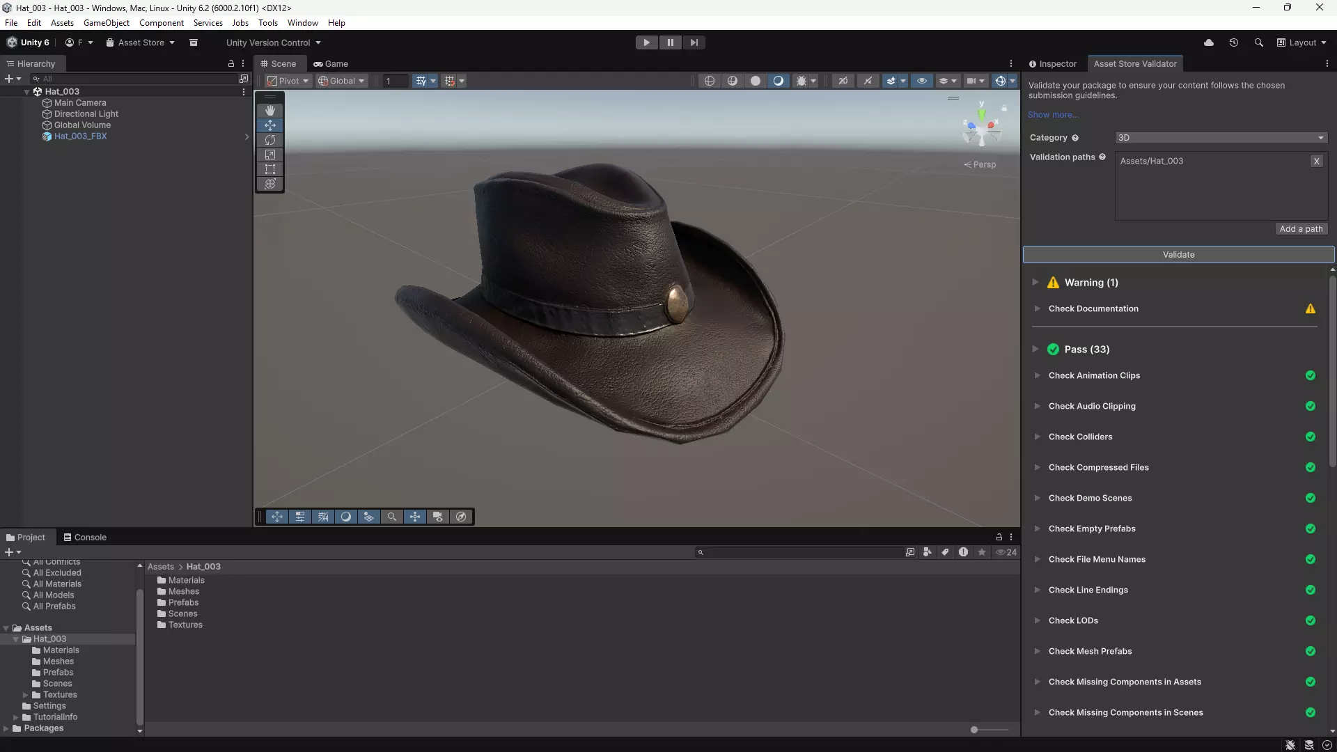 Leather Cowboy Hat Game-Ready 3D Model Low-poly 3D model_1