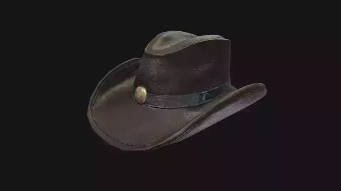 Leather Cowboy Hat Game-Ready 3D Model Low-poly 3D model Leather Cowboy Hat Game-Ready 3D Model Low-poly 3D model