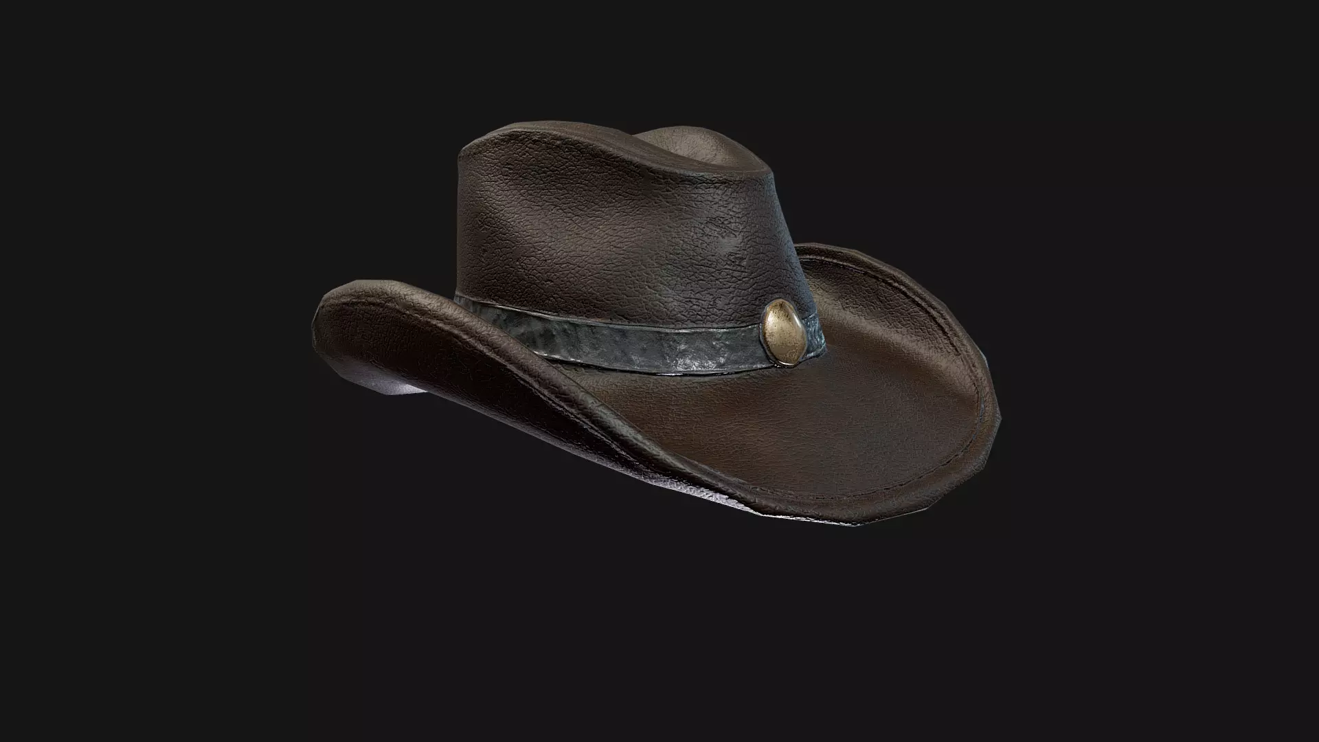 Leather Cowboy Hat Game-Ready 3D Model Low-poly 3D model_7