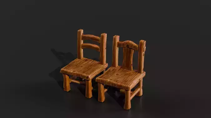 Stylized Wooden Chairs