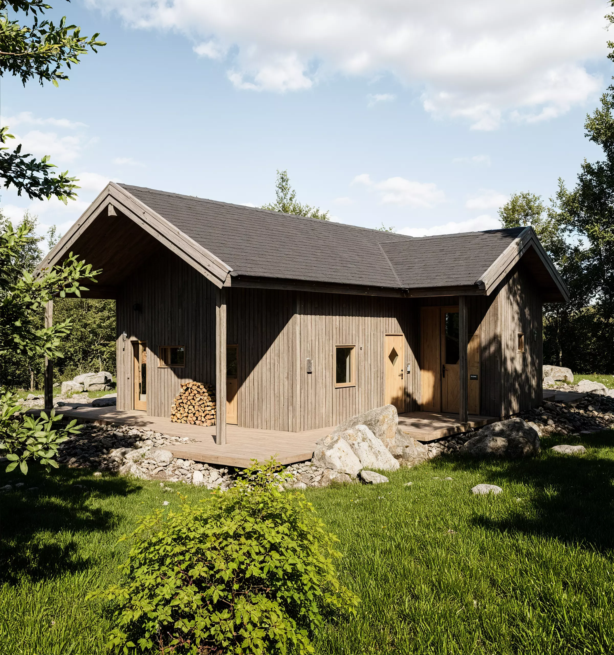 Wooden Cabin 3D Model Modern Architecture IFC SKP OBJ GLB FBX 3D model_6