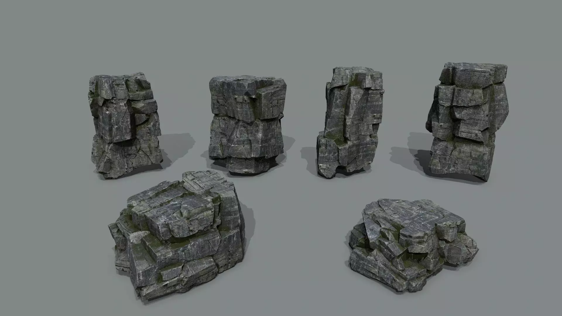 cliff rocks Low-poly 3D model_2