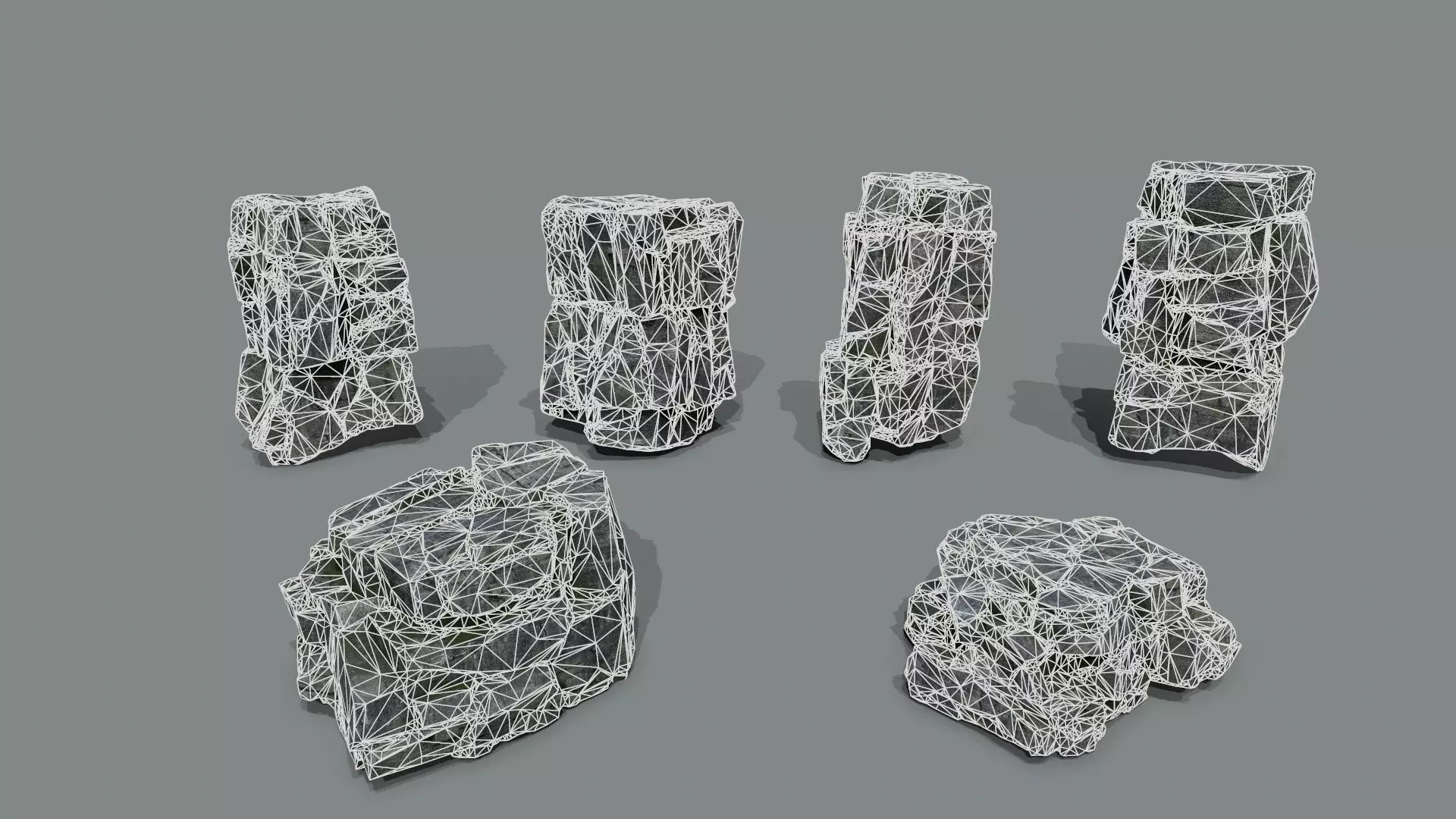 cliff rocks Low-poly 3D model_15