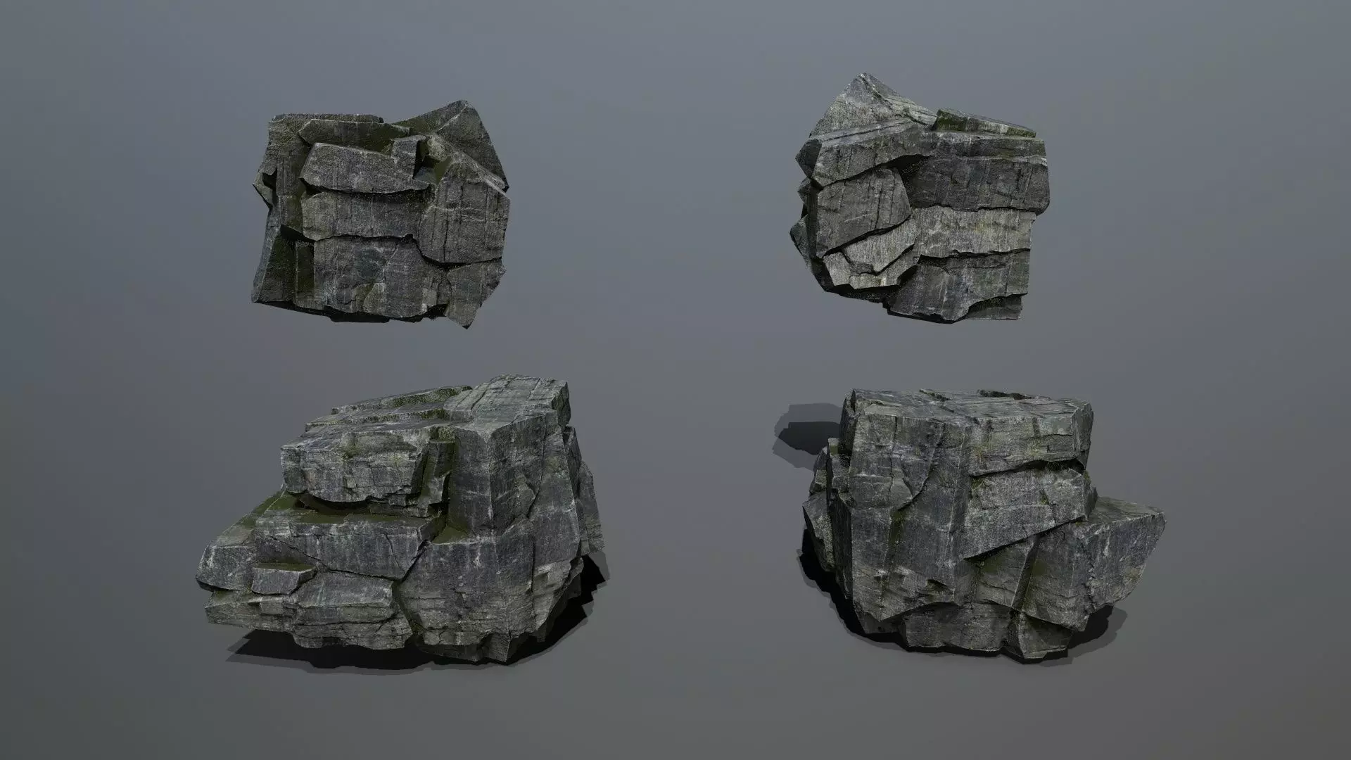 cliff rocks Low-poly 3D model_7
