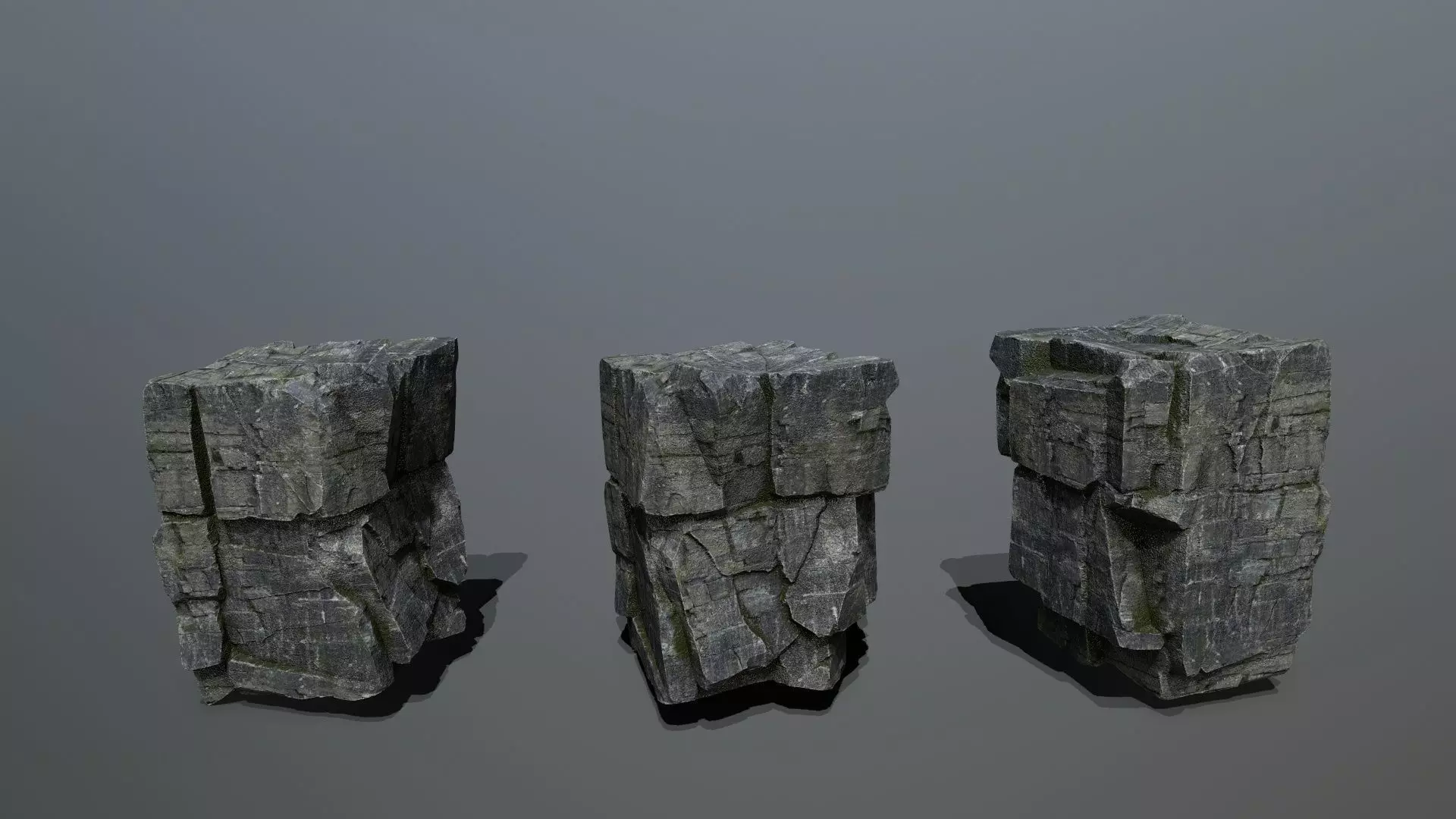 cliff rocks Low-poly 3D model_4