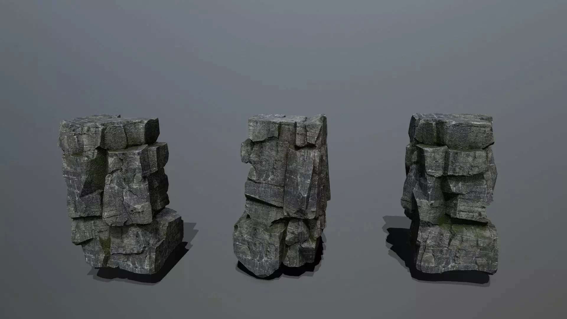 cliff rocks Low-poly 3D model_5