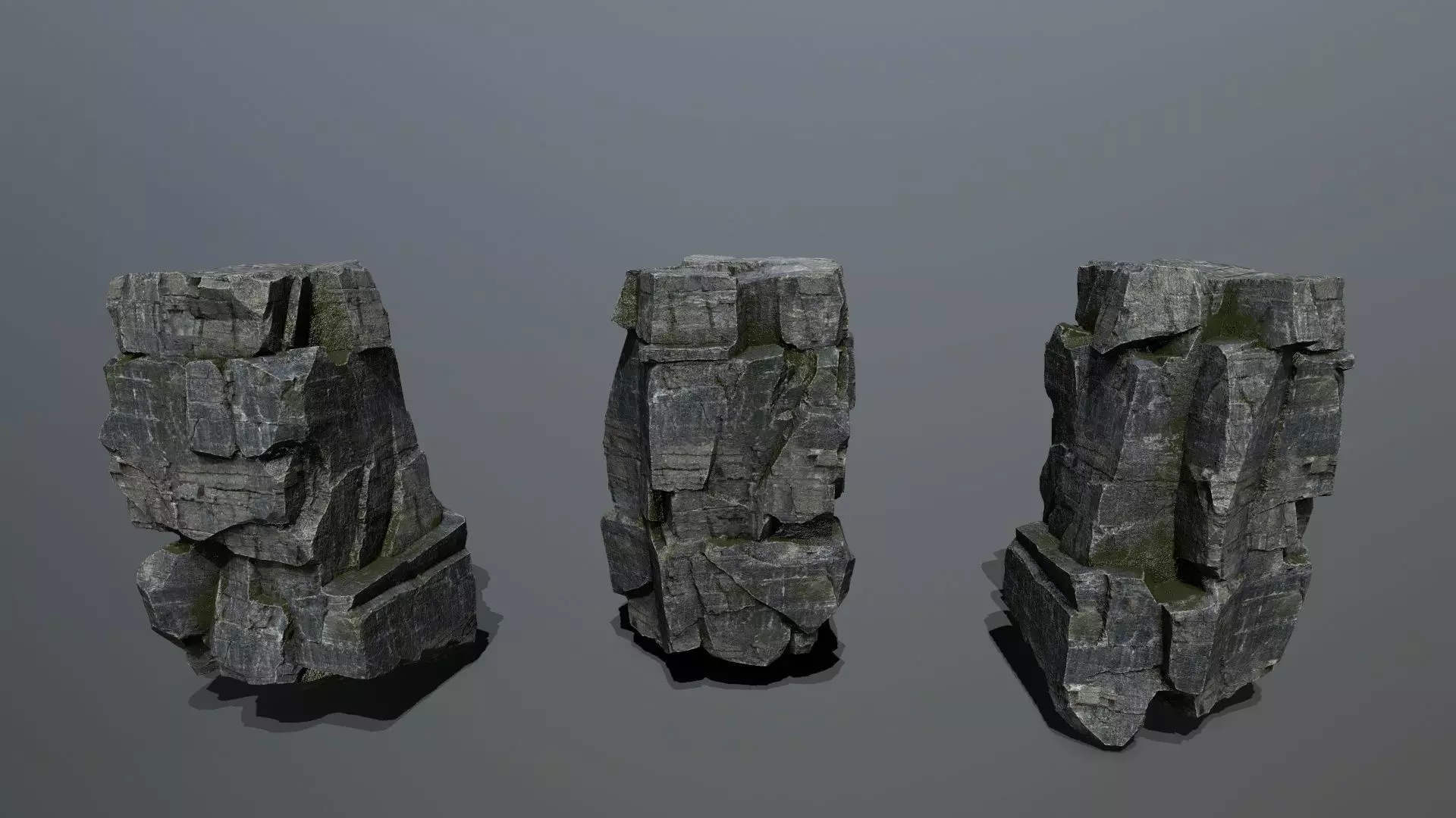 cliff rocks Low-poly 3D model_6