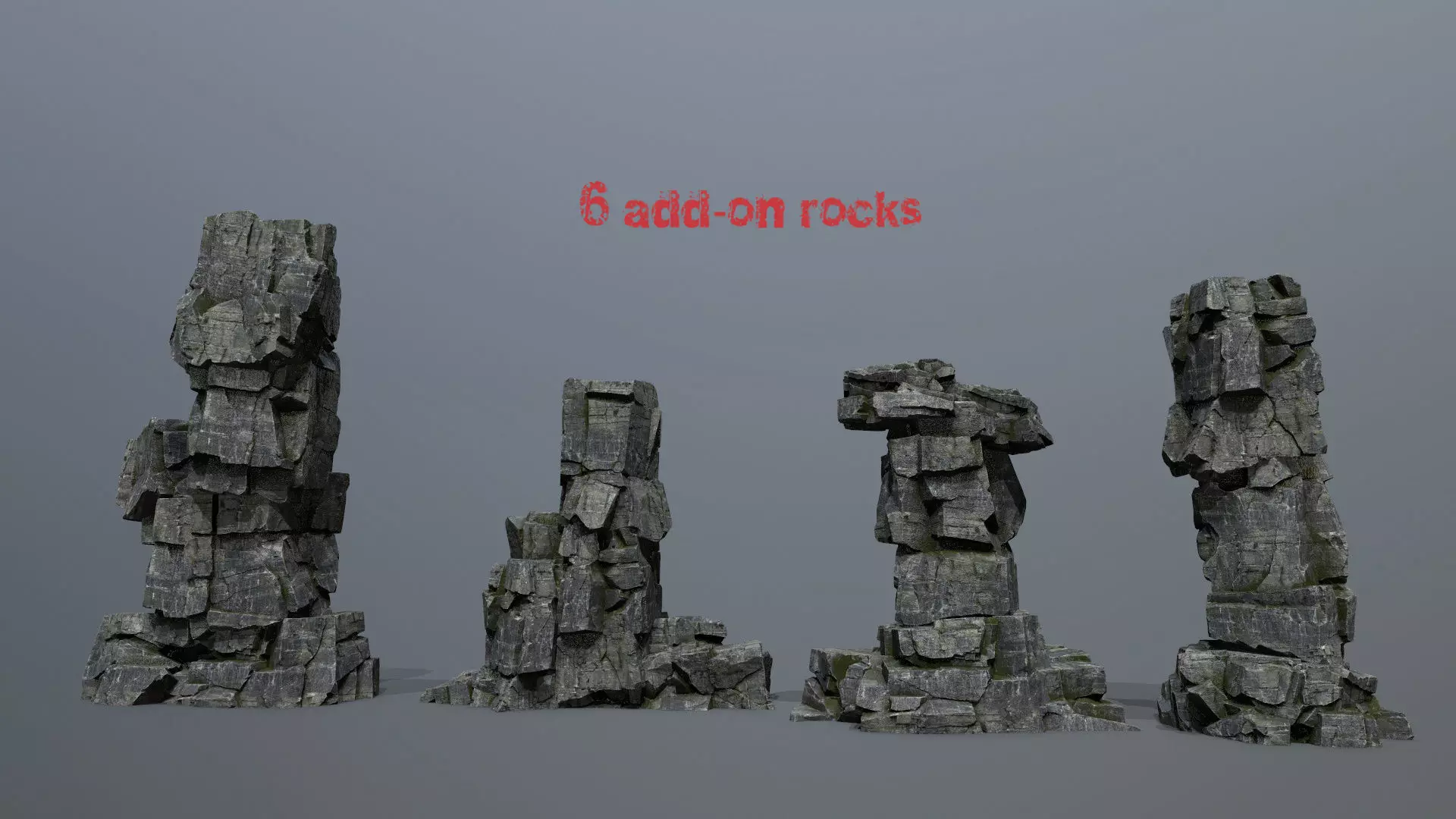 cliff rocks Low-poly 3D model_1