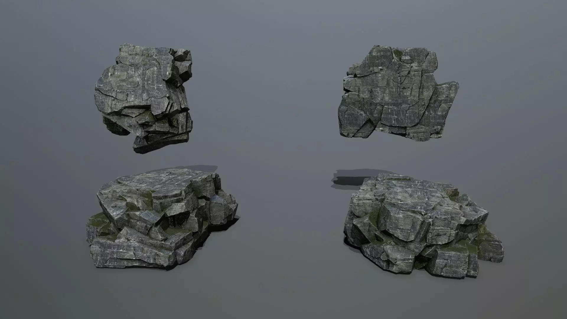 cliff rocks Low-poly 3D model_8
