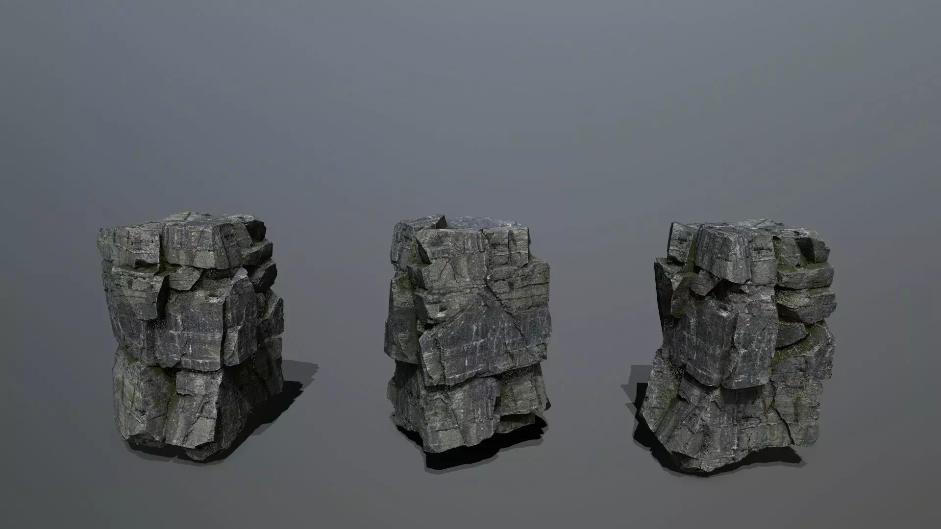 cliff rocks Low-poly 3D model_3