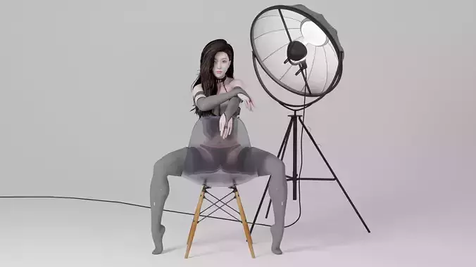 Sexy 3D Female Model for Studio High-Quality PBR Textures