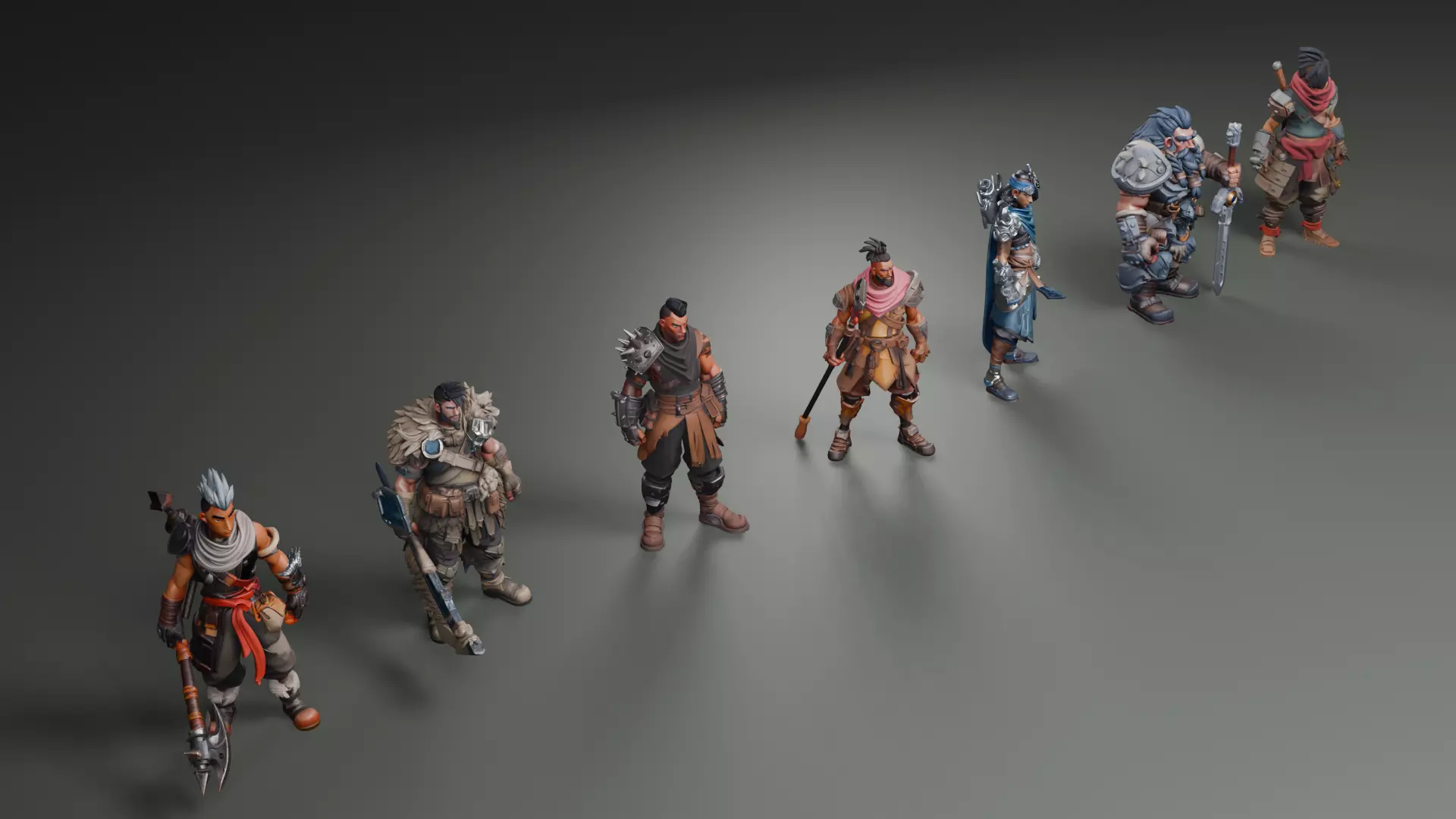 Stylized Warriors 3D model_6