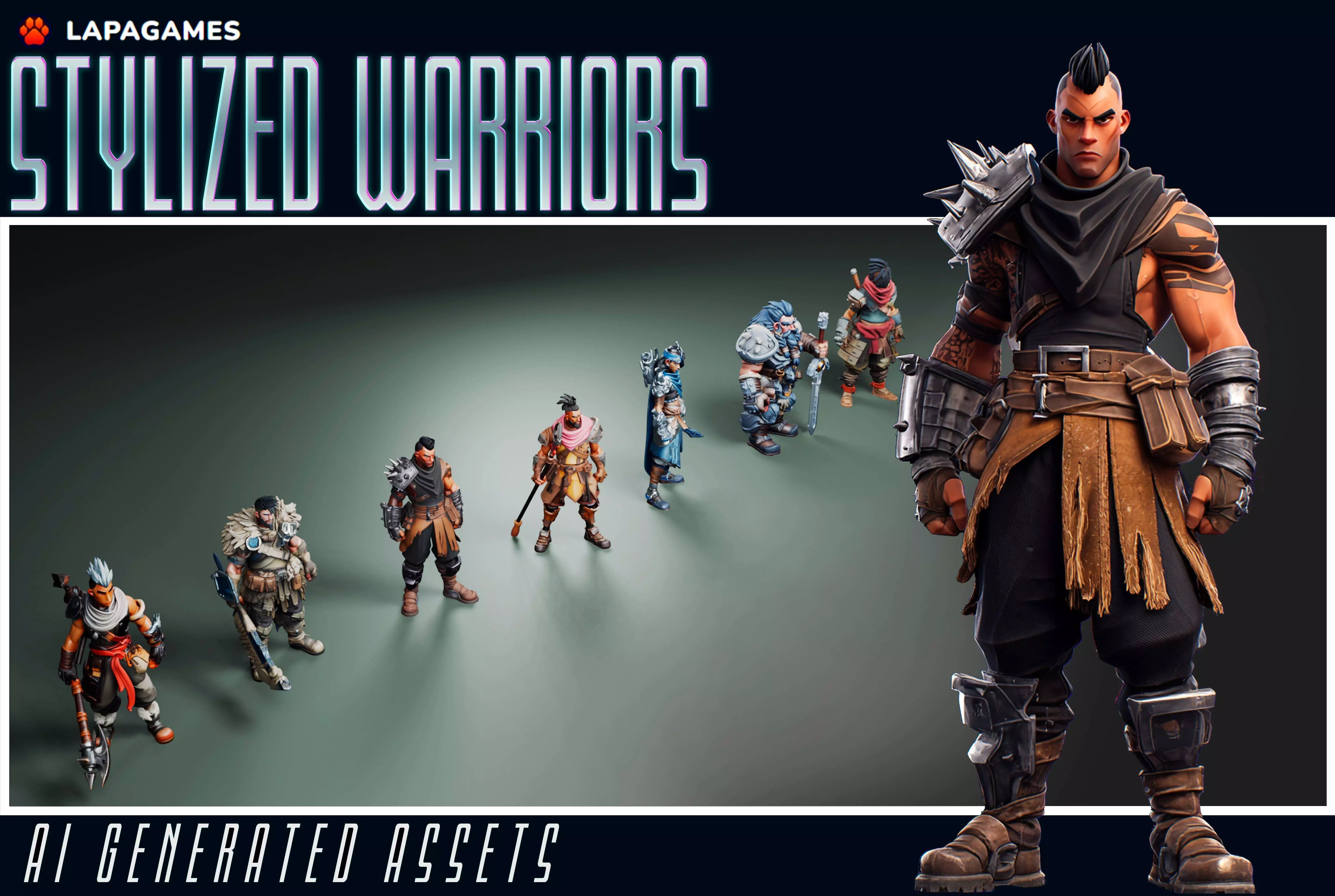 Stylized Warriors 3D model_0