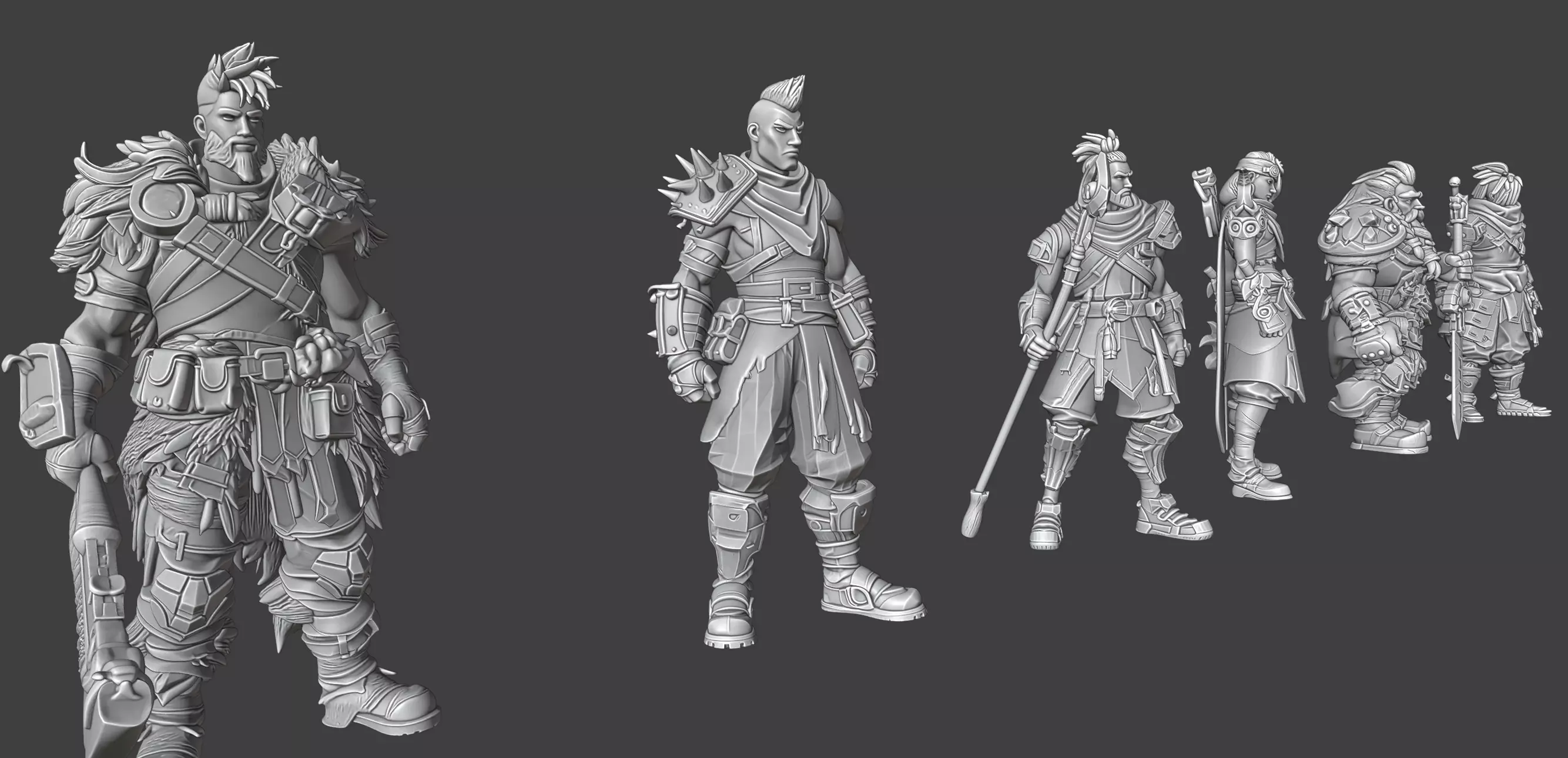 Stylized Warriors 3D model_9