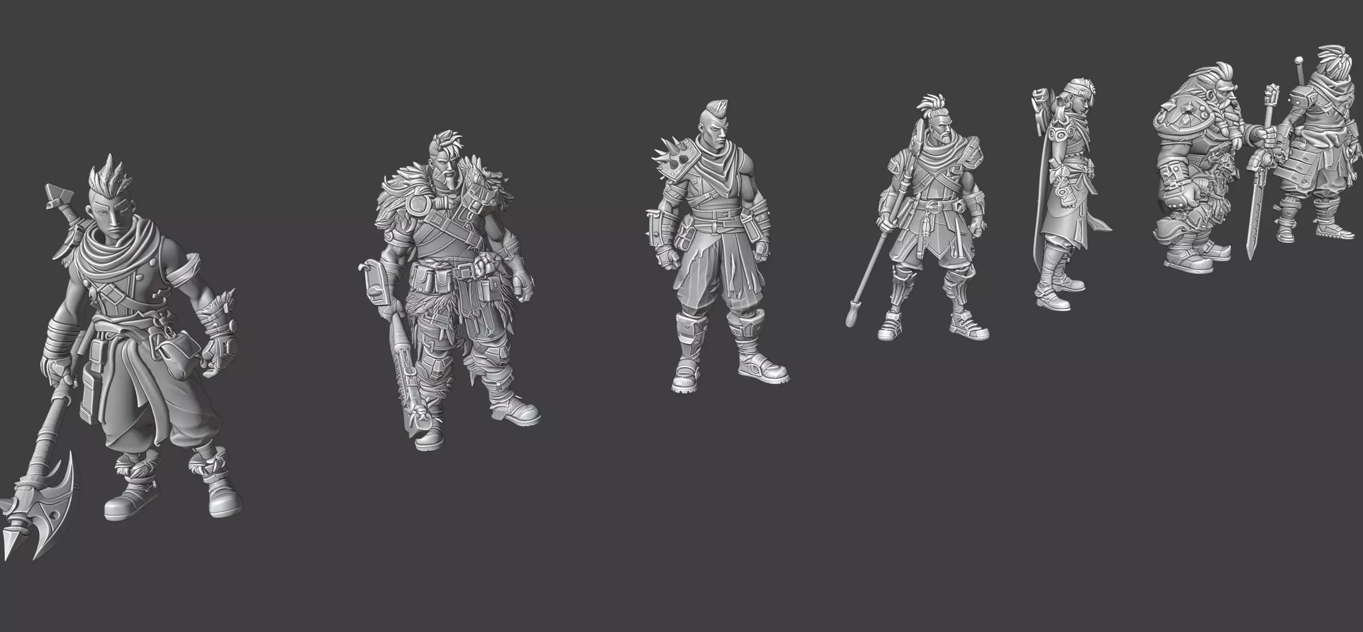 Stylized Warriors 3D model_7