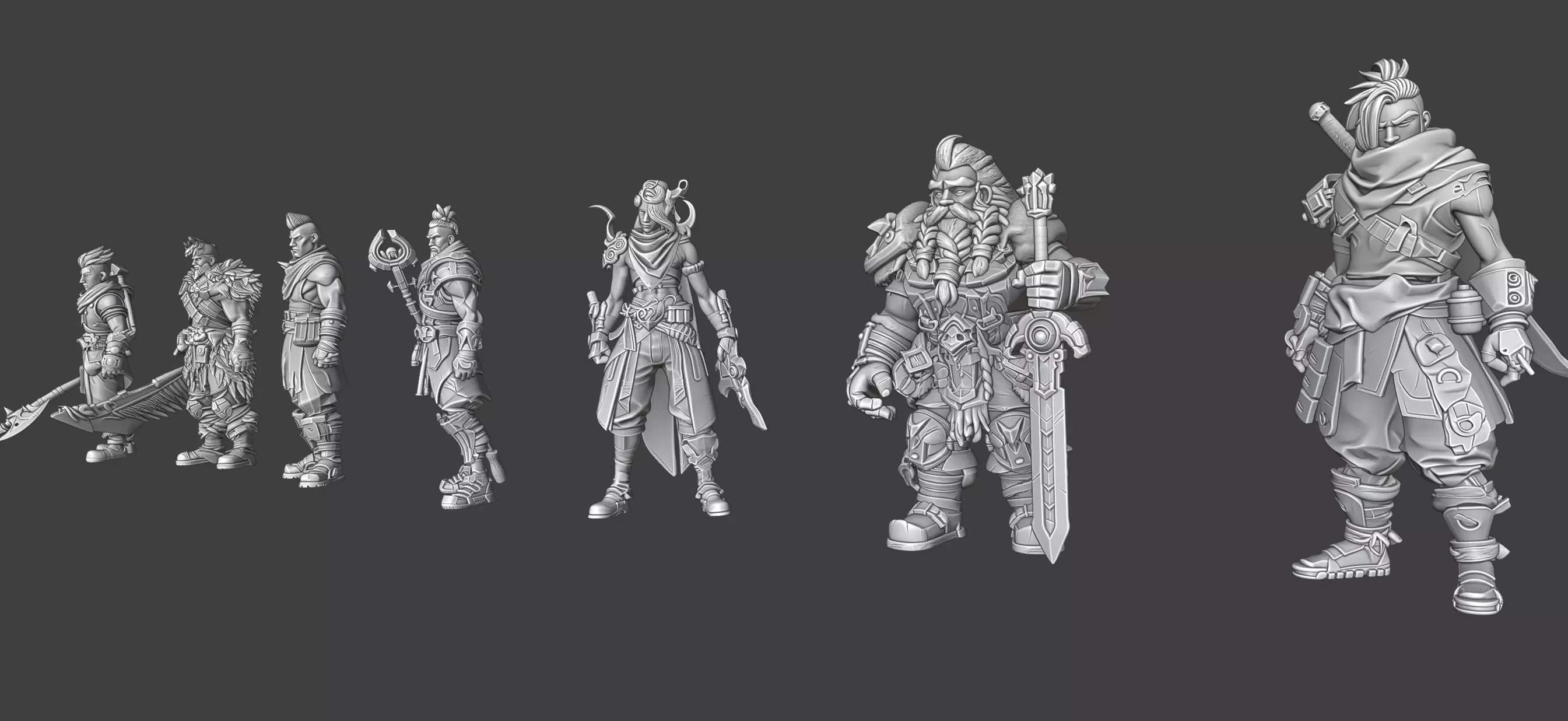 Stylized Warriors 3D model_8