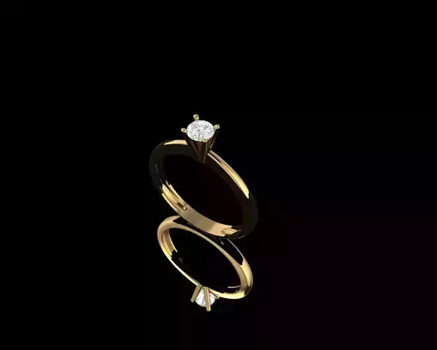 GOLD SOLITAIRE DIAMOND RING