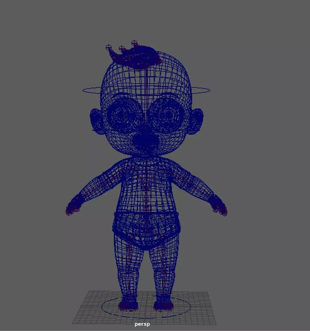 3d Cartoon Baby model Twin Rigged crawling Low-poly 3D model 3D print model_7