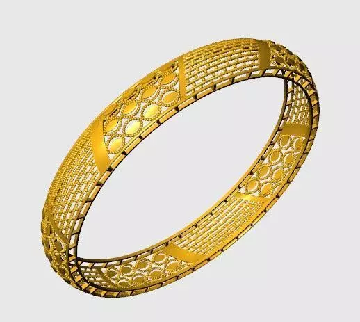 1232 Infinity Wave Filigree Bangle 11gm 3D print model_2