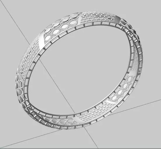 1232 Infinity Wave Filigree Bangle 11gm 3D print model_5
