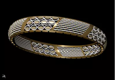 1232 Infinity Wave Filigree Bangle 11gm 3D print model_1