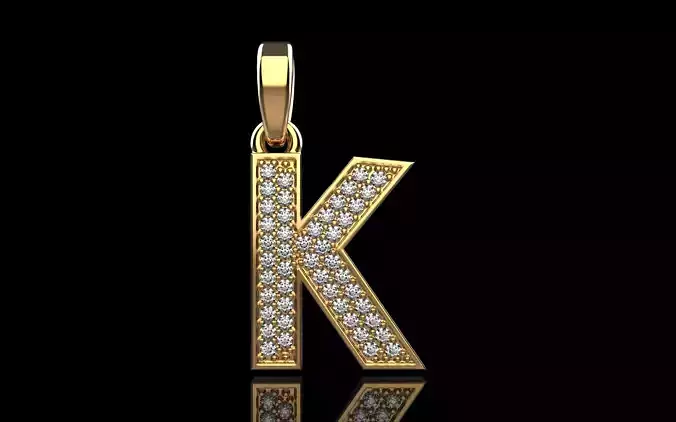 Initial letter K pendant model 1428