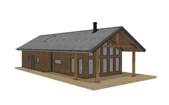  Cabin 3D Model Modern  House Design IFC SKP OBJ GLB FBX 3D model