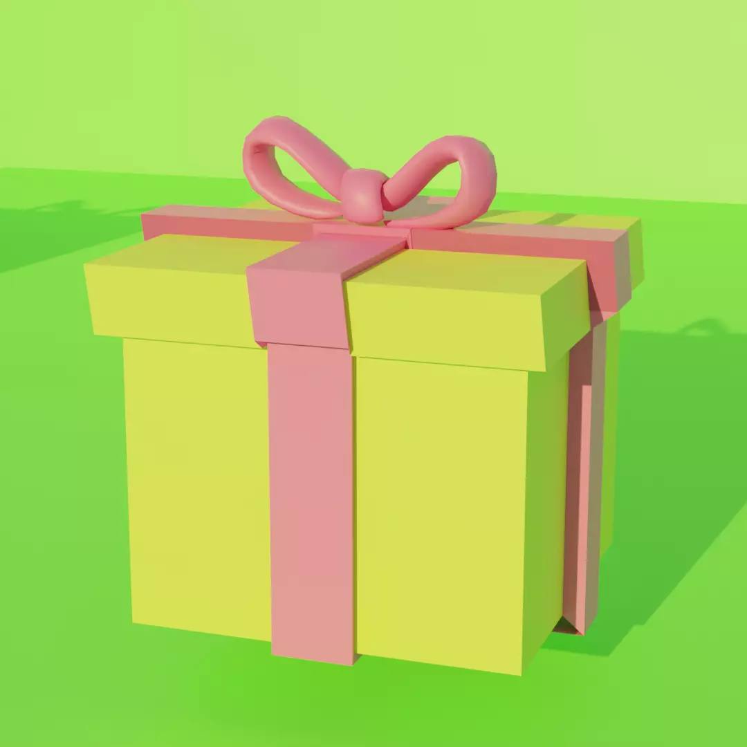 Decorative 3D Gift Box for Games Animation Low-poly 3D model_1