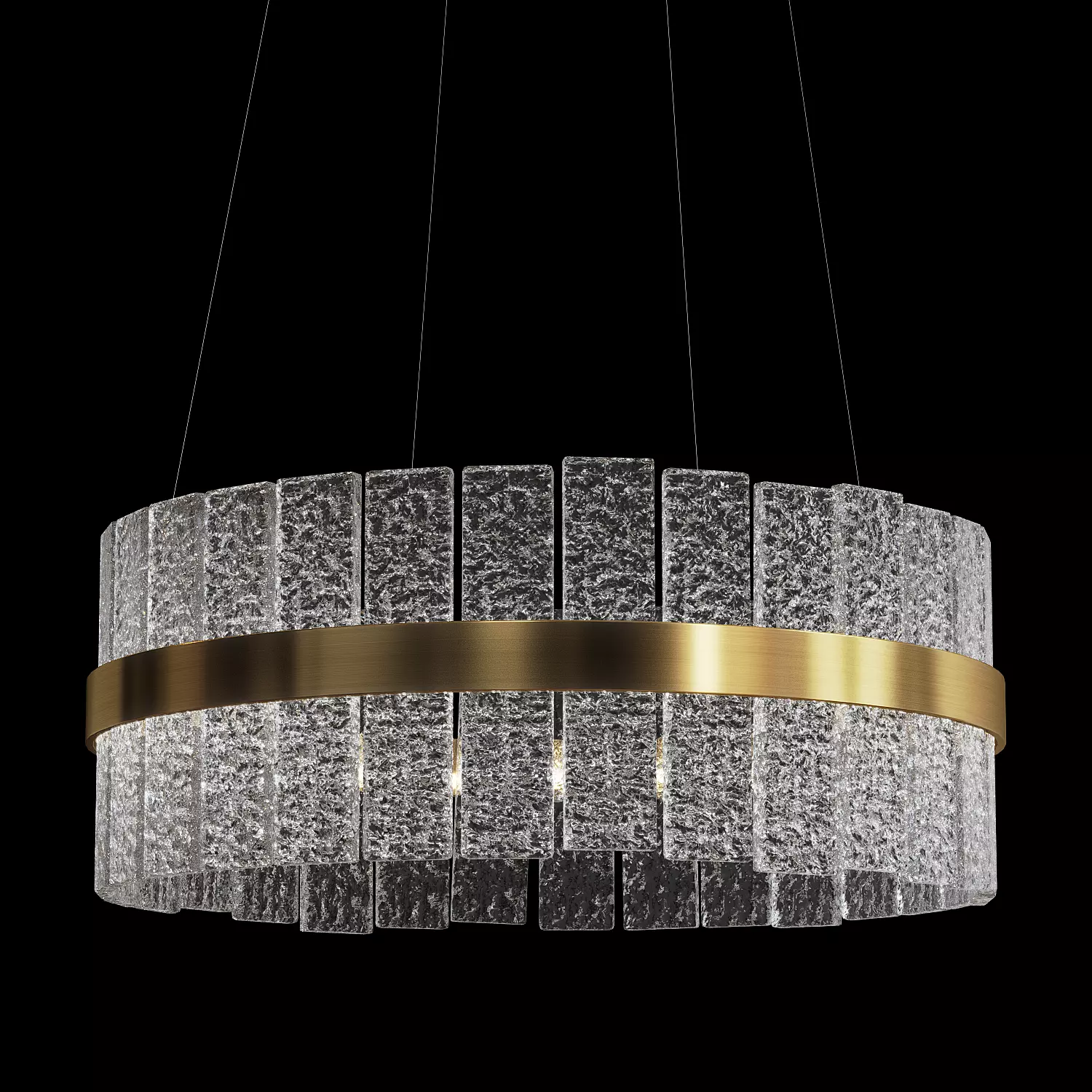 Textured Glass Chandelier 3D model_2