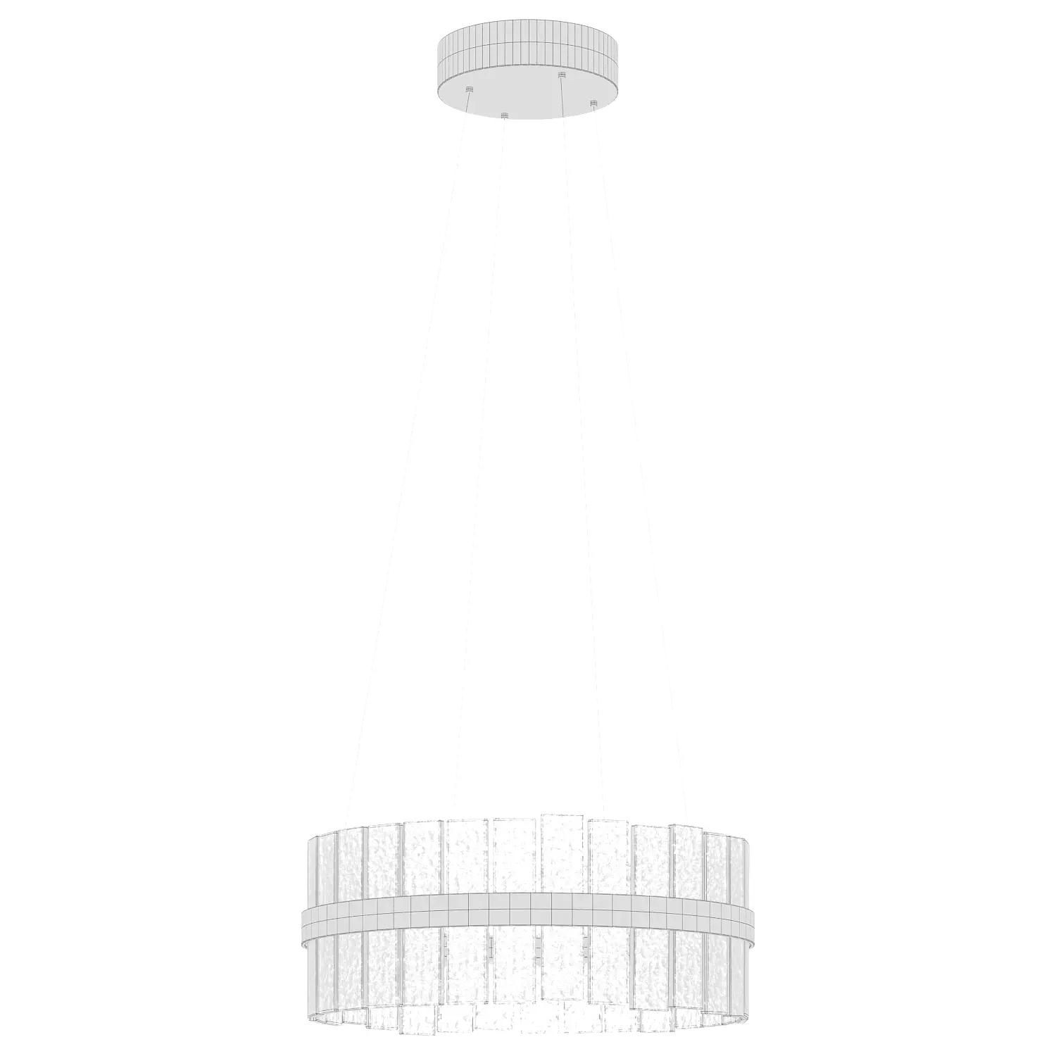 Textured Glass Chandelier 3D model_4