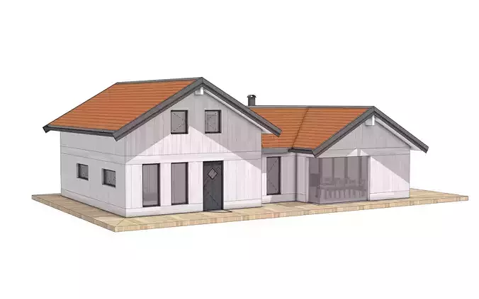 Scandinavian Villa 3D Model  House Design IFC SKP OBJ FBX GLB