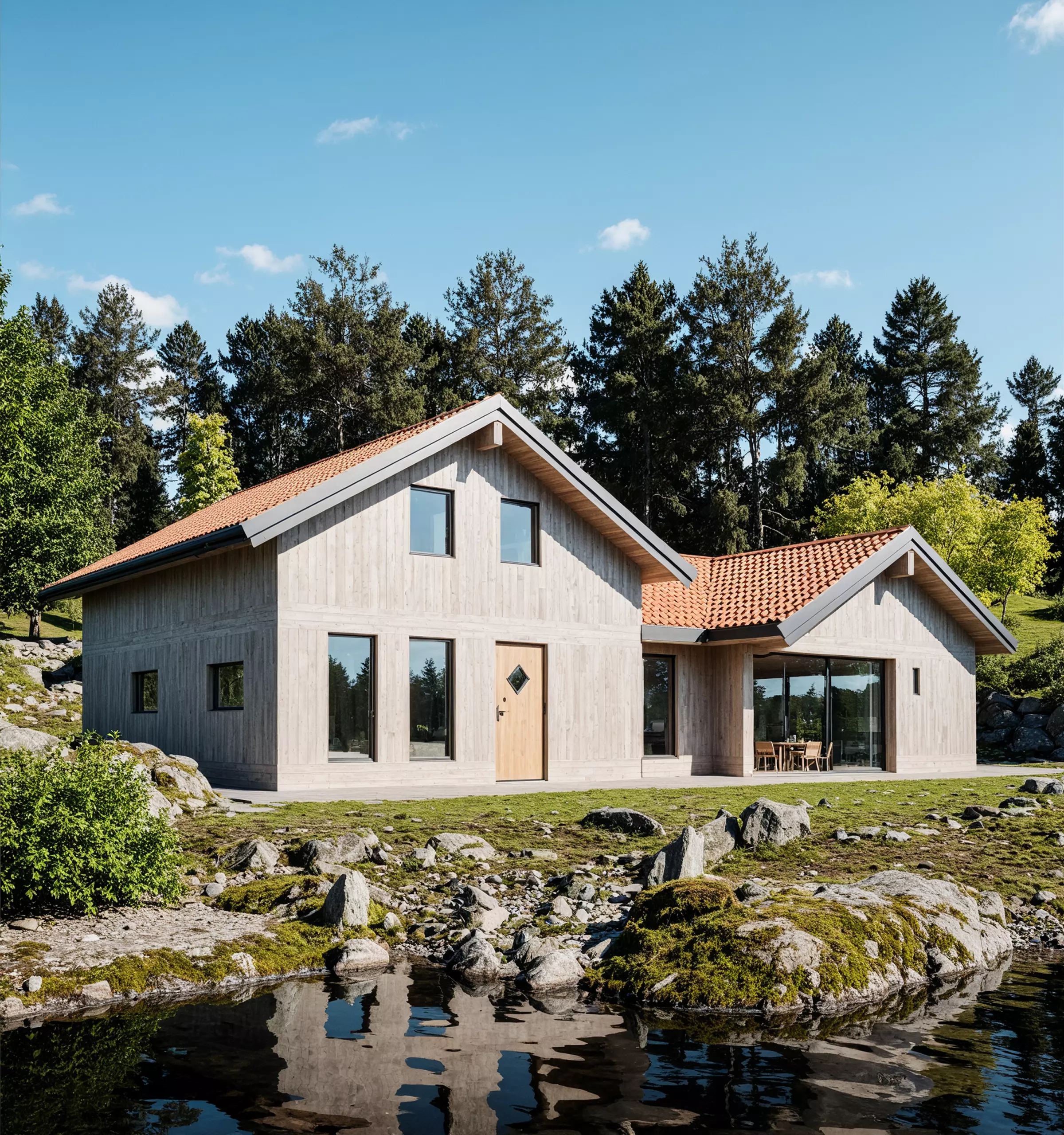 Scandinavian Villa 3D Model House Design in IFC SKP OBJ Format 3D model_0