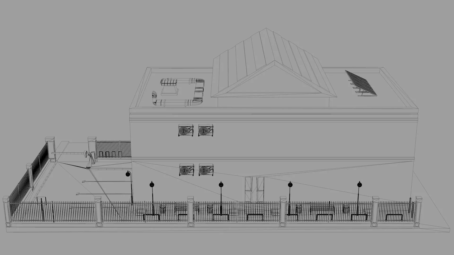 Bank Office Low-poly 3D model_13