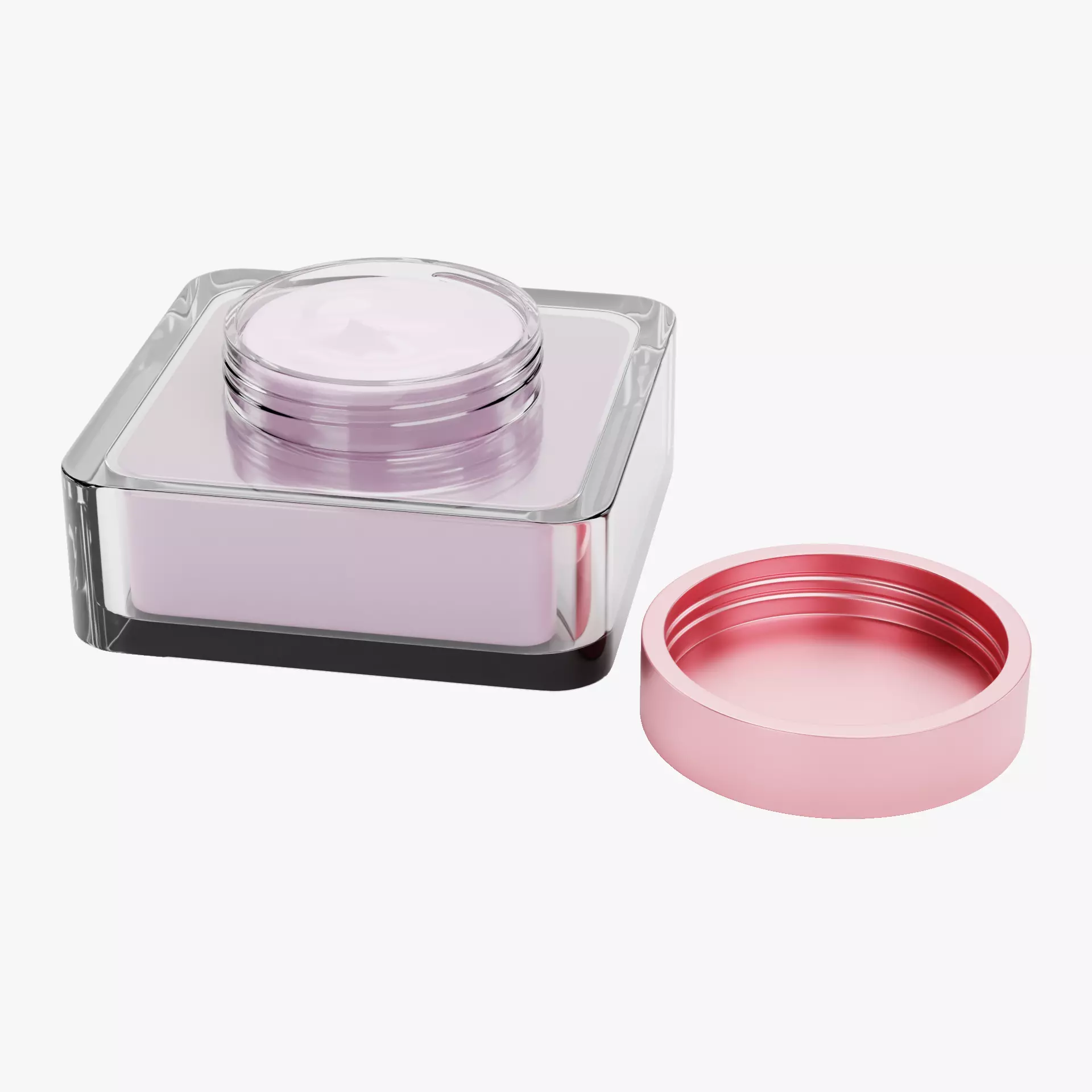 Face Cream V2 - Glass Skincare Cosmetic Jar Concept Packaging 3D model