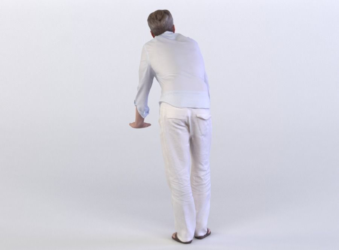 Dennis 0268 Man in Pyjamas resting on invisible Barrier