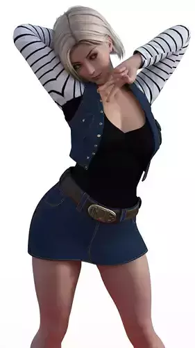 Android 18 The Cybernetic Denim Siren