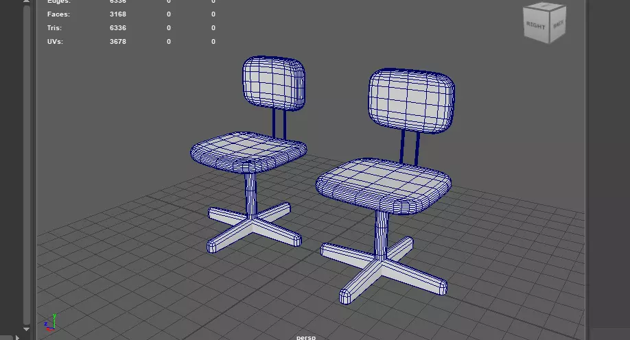 Vintage desk chair 3D model_14