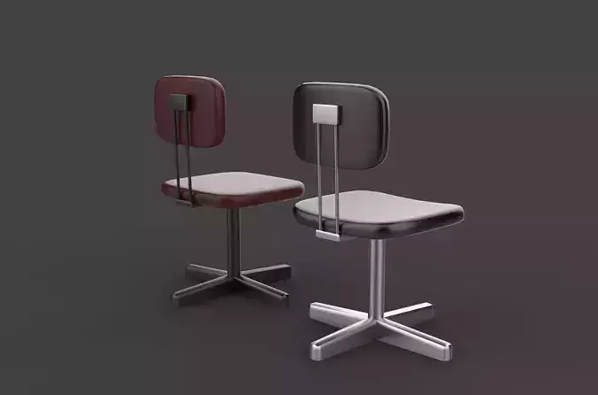 Vintage desk chair 3D model 5