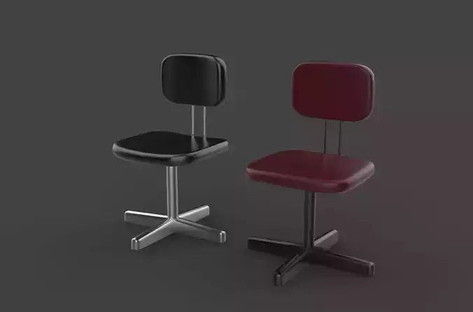 Vintage desk chair 3D model 2